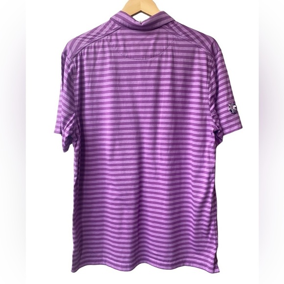 Nike Dri Fit Purple Striped With Collar Polo Style Shirt Size Large - Picture 4 of 8